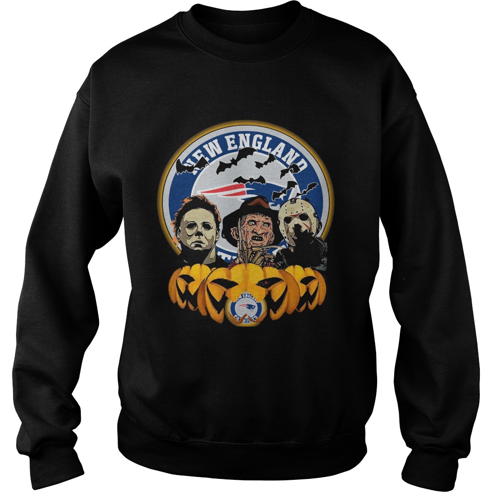 Freddy Krueger Michael Myers Jason Voorhees Pumpkin New England Patriots Sweatshirt