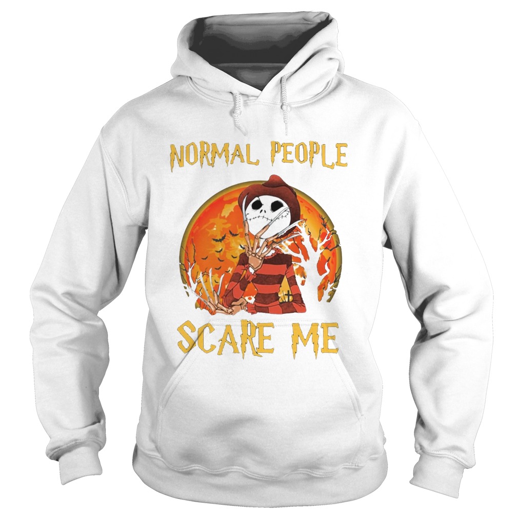 Freddy Krueger and Jack Skellington Normal People Scare Me Hoodie