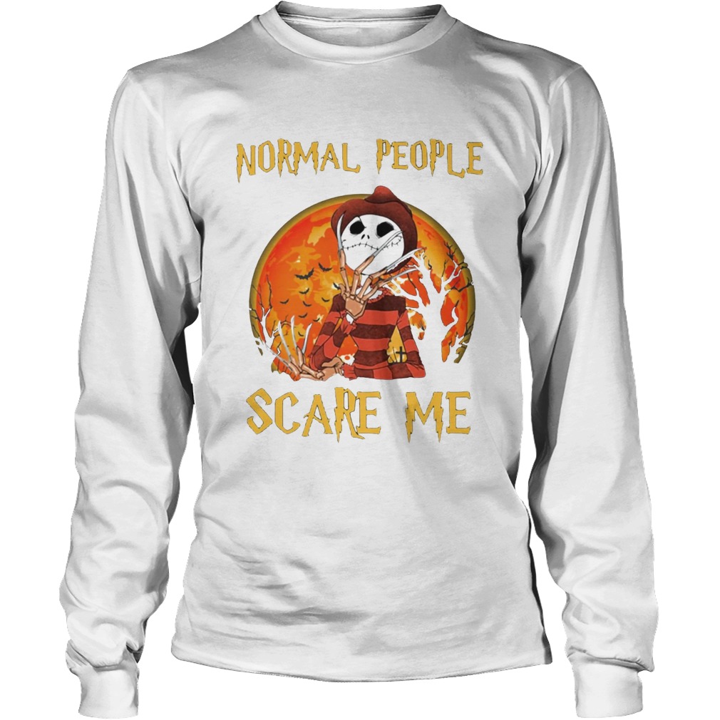 Freddy Krueger and Jack Skellington Normal People Scare Me LongSleeve