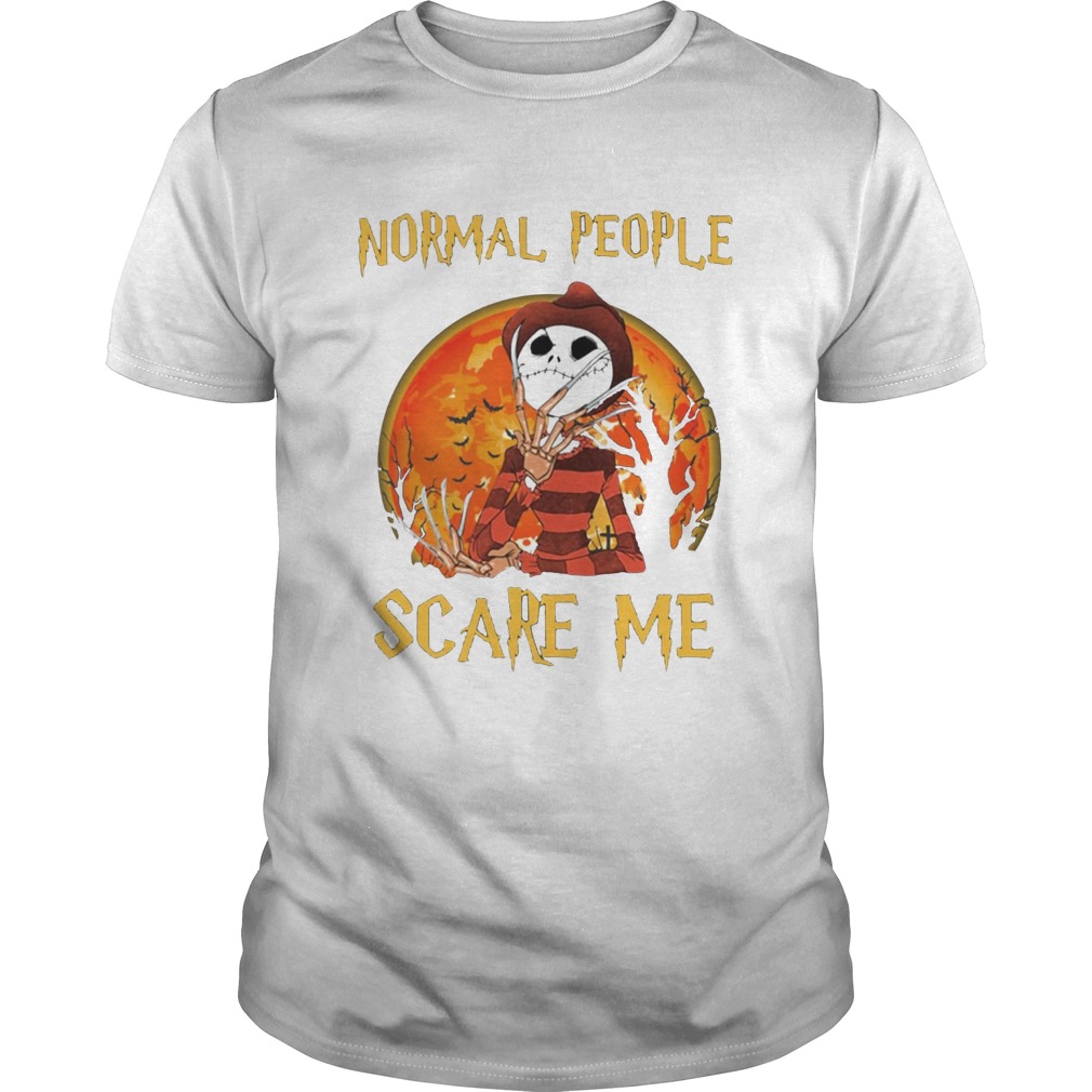 Freddy Krueger and Jack Skellington Normal People Scare Me shirt