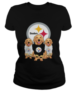 Golden Retriever Pittsburgh Steelers Shirt Classic Ladies