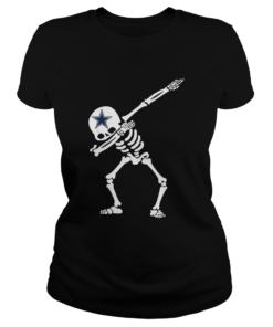 Halloween Dabbing Skeleton Football DallasCowboyShirt Classic Ladies