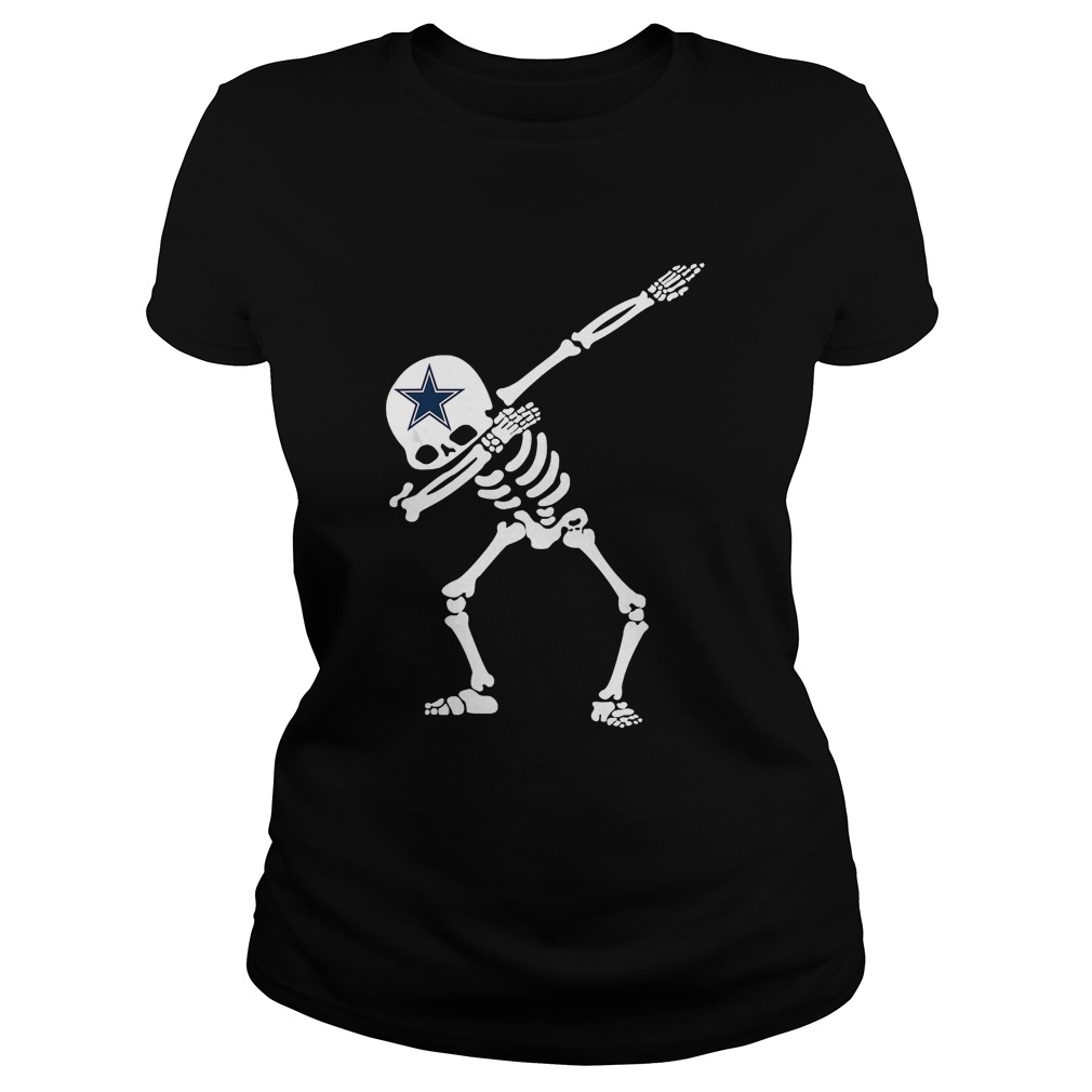 Halloween Dabbing Skeleton Football DallasCowboyShirt Classic Ladies