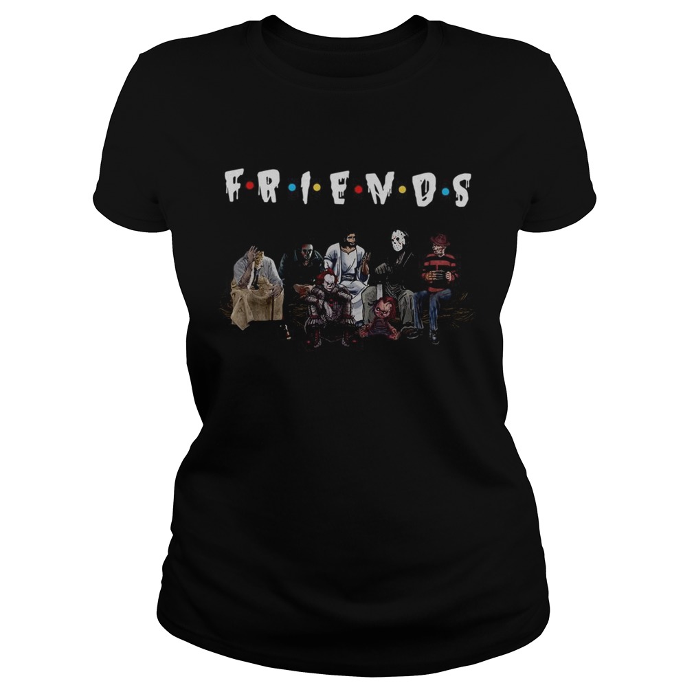 Halloween Friends TV Show horror movie characters and Jesus Classic Ladies