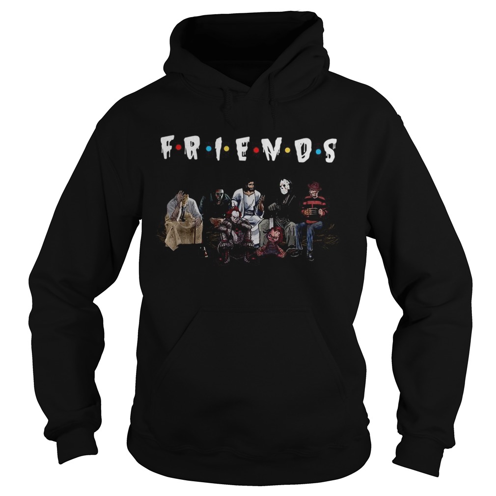 Halloween Friends TV Show horror movie characters and Jesus Hoodie