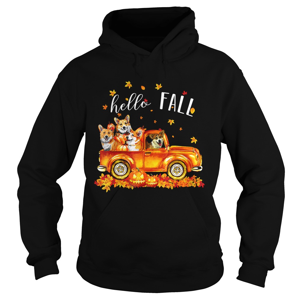 Halloween Hello Fall Corgi Funny T Shirt Hoodie