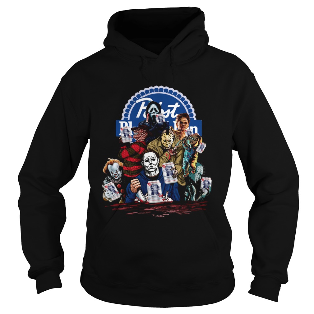 Halloween Horror Slash Pabst Blue Ribbon Hoodie