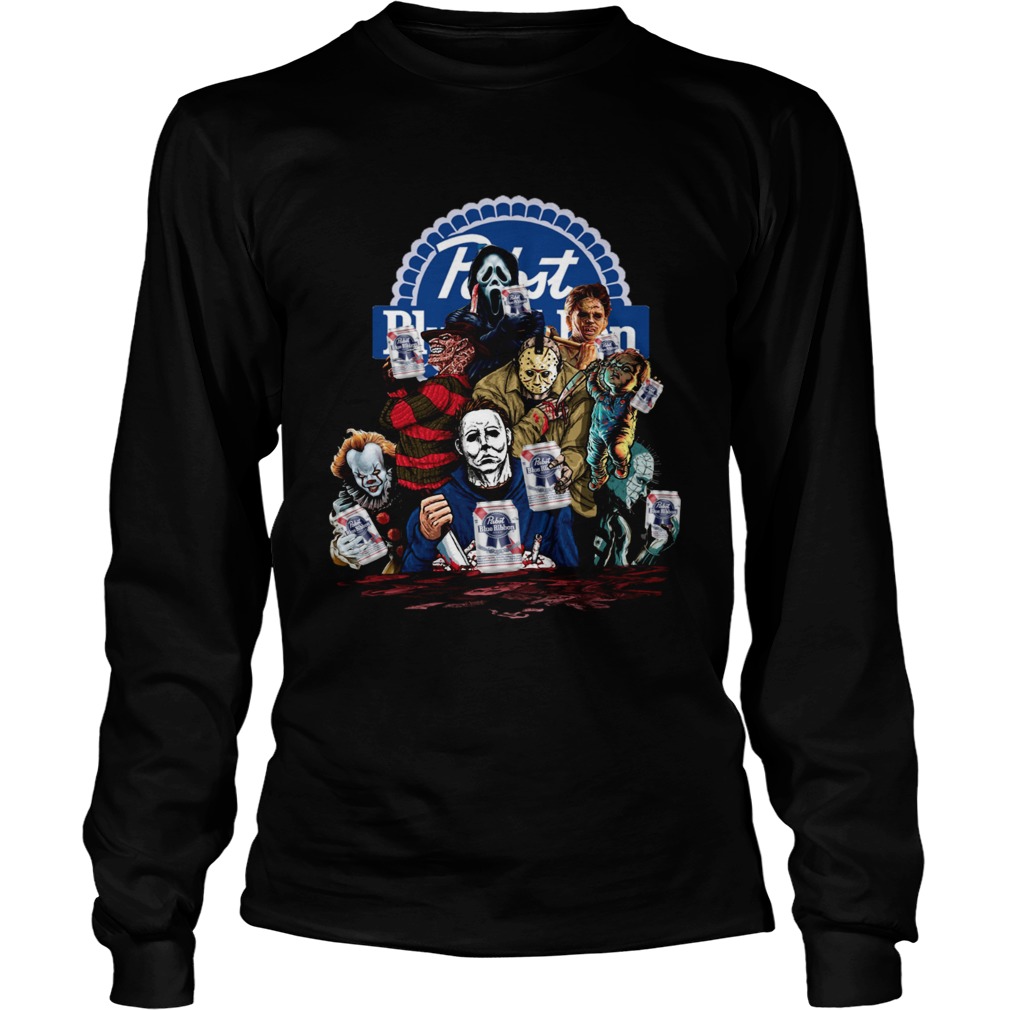 Halloween Horror Slash Pabst Blue Ribbon LongSleeve