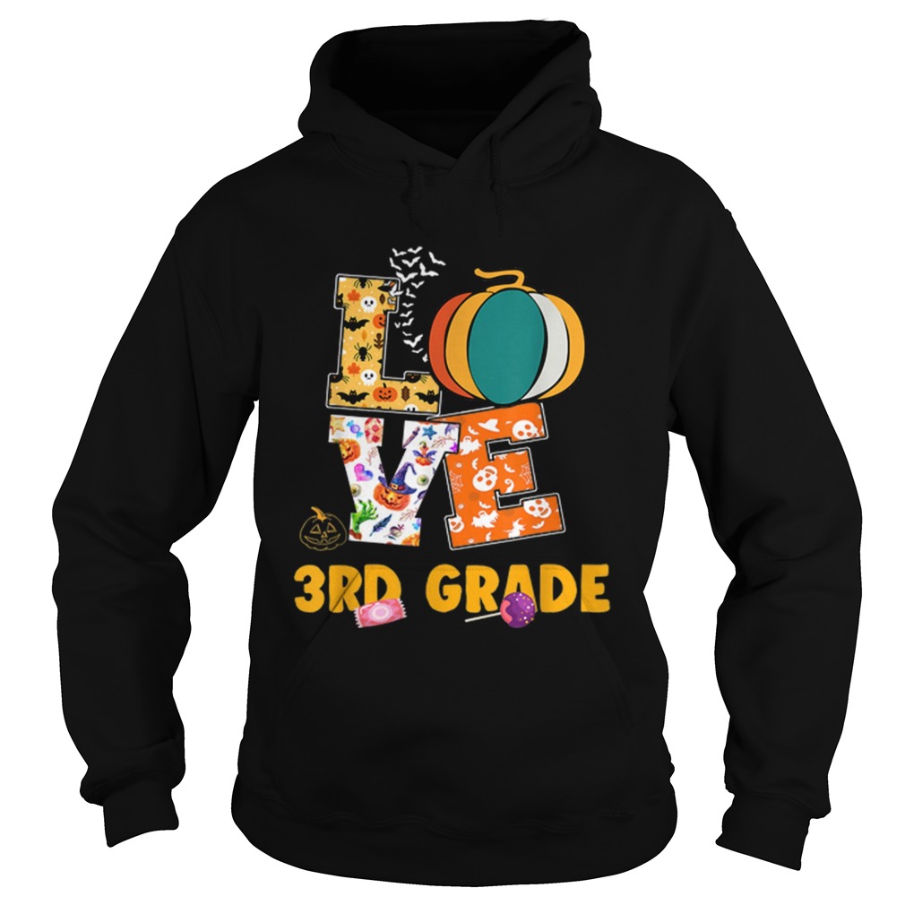 Halloween Love 3rd Grade Teacher Halloween Costume Hoodie