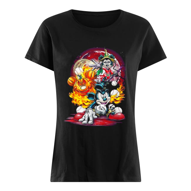 Halloween Mickey Mouse Baseball Classic Women's T-shirt