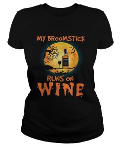 Halloween My broomstick runs on wine Jack Daniels  Classic Ladies