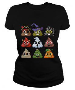 Halloween Poop Emojis Funny Shirt Classic Ladies