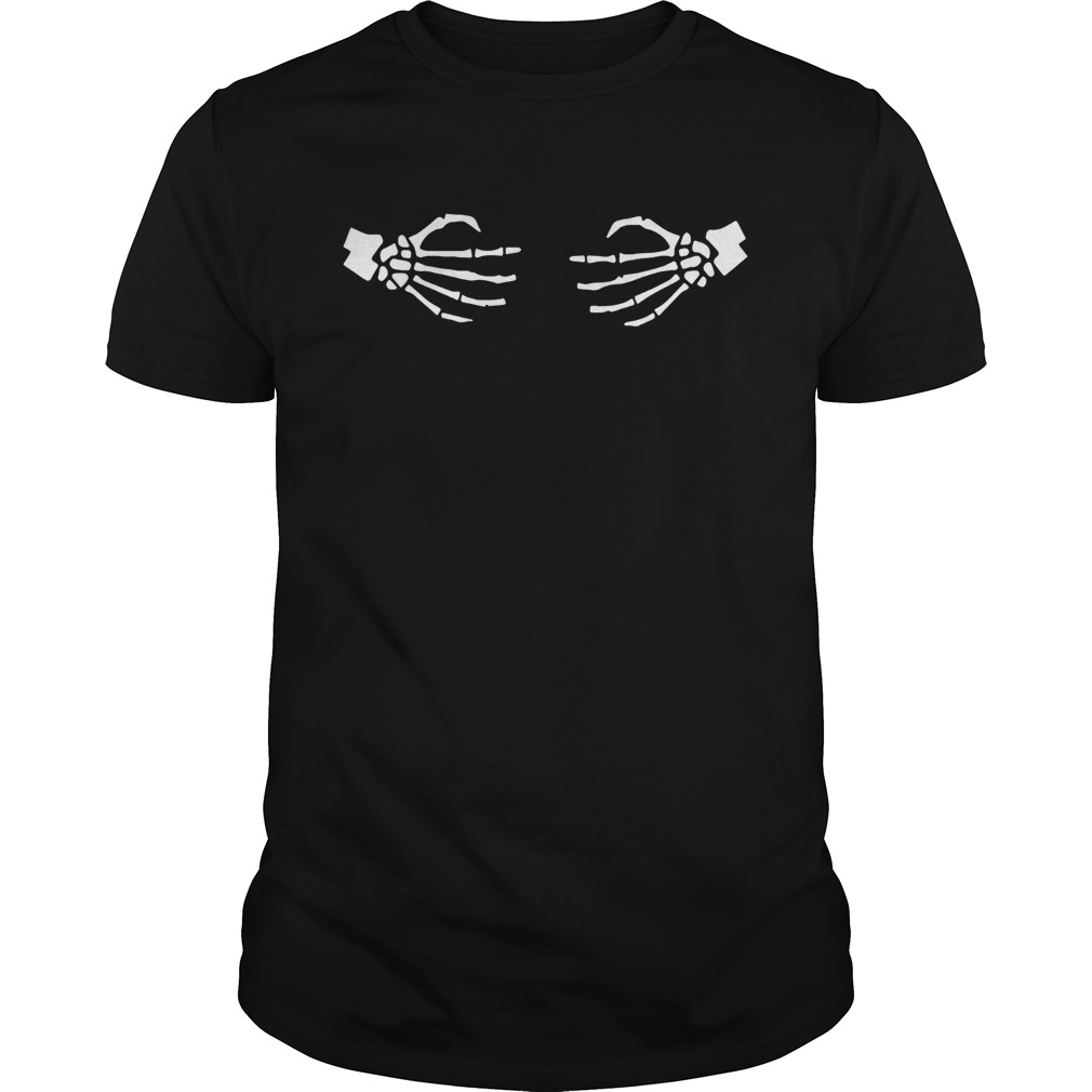 Halloween Skeleton Wrap Around Hands Womens Shirt