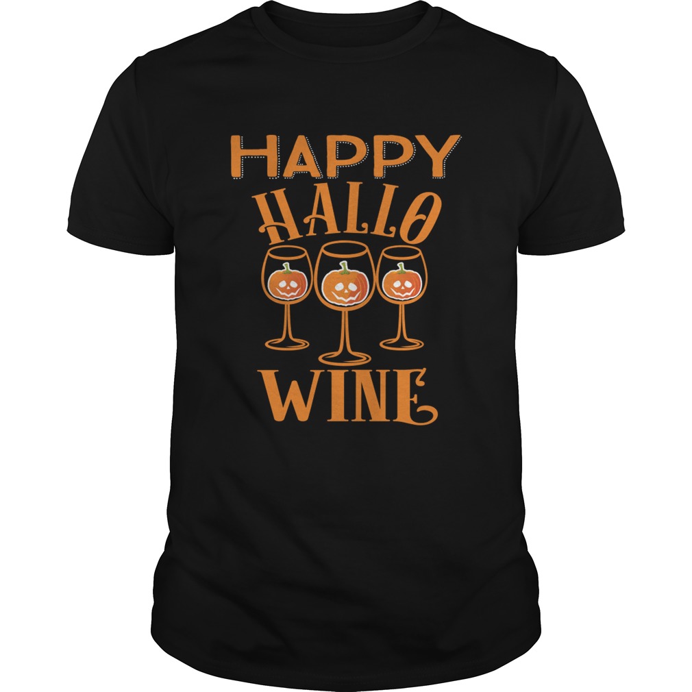 Happy Hallowine Halloween Wine Glasses Drinking TShirt