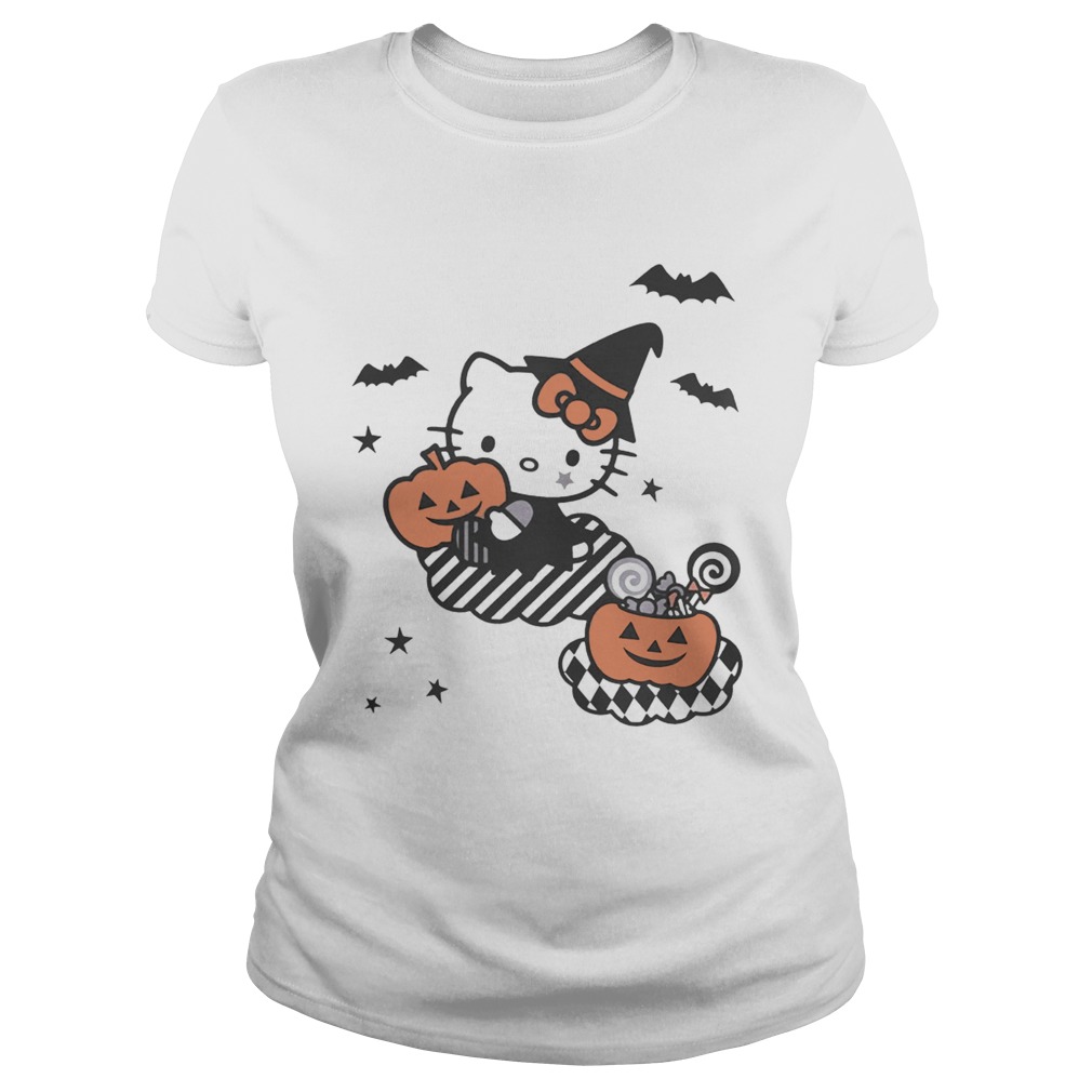 Hello Kitty Trick or Treat Halloween Shirt Classic Ladies