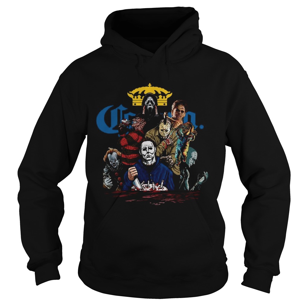 Horror Characters movie drink Corona beer Hoodie