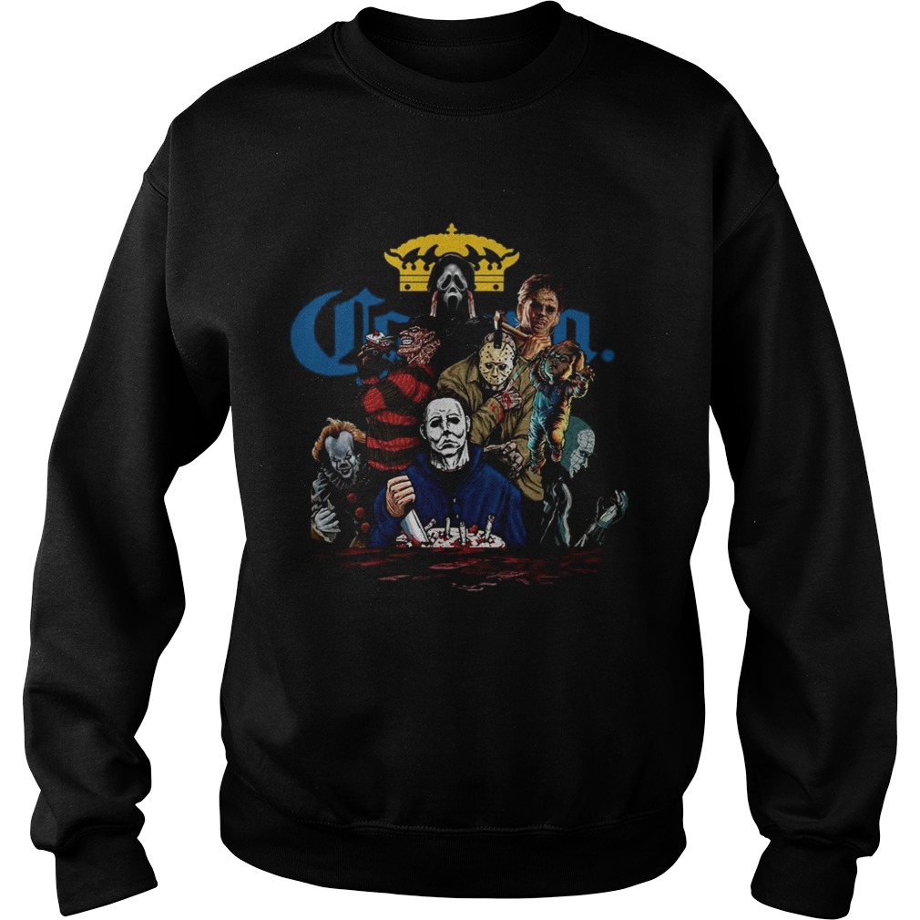 Horror Characters movie drink Corona beer Sweatshirt