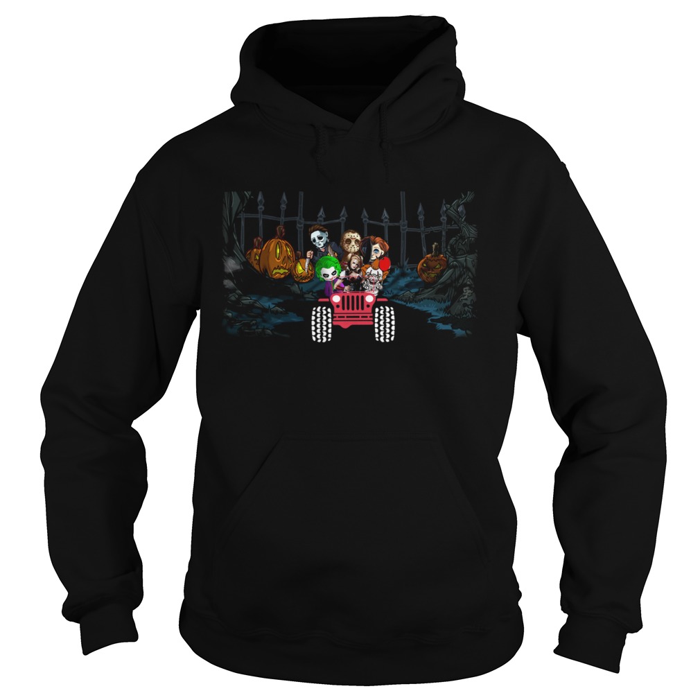 Horror Halloween driving Jeep Hoodie