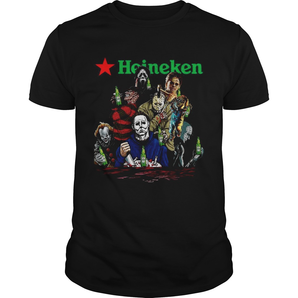 Horror character movie drink Heineken beer shirt