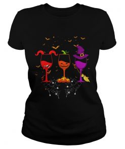 Hot Three Wine Glasses Funny Halloween Gifts  Classic Ladies