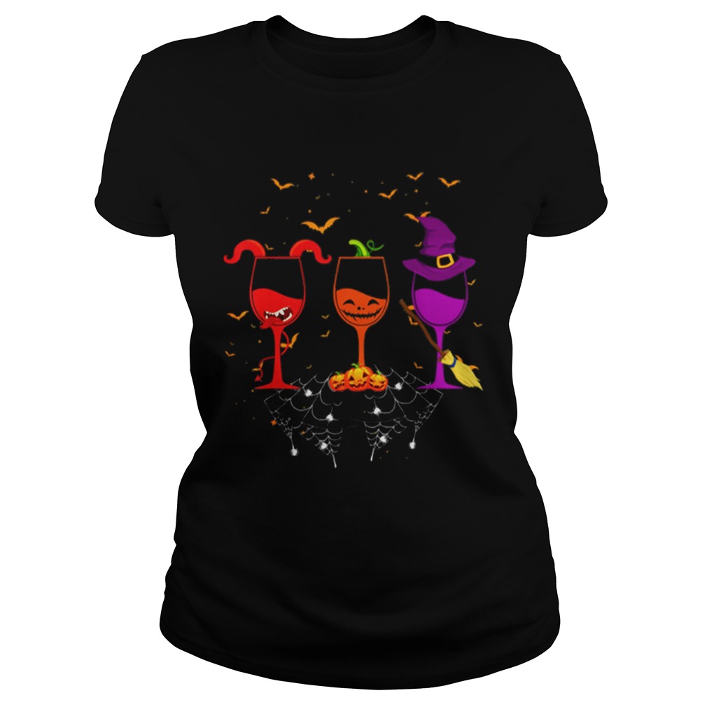 Hot Three Wine Glasses Funny Halloween Gifts Classic Ladies