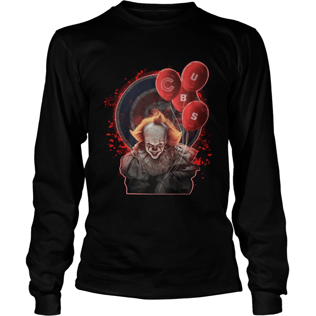 It Pennywise holding balloon Chicago Cubs LongSleeve