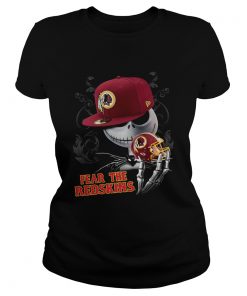 Jack Skelington Fear The Redskins Shirt Classic Ladies