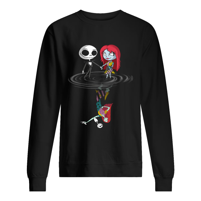 Jack Skellington and Sally water reflection Unisex Sweatshirt