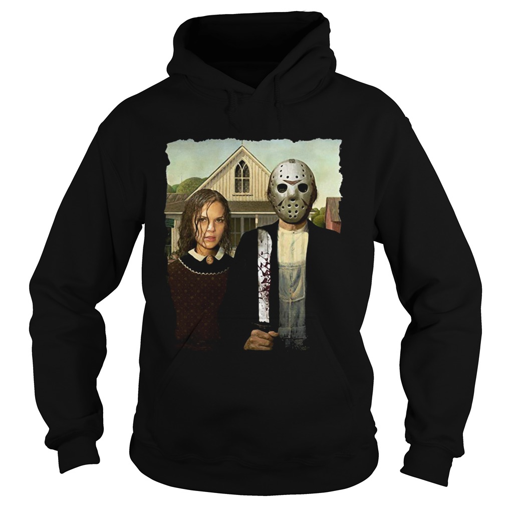 Jason Voorhees and his girlfriend American Gothic Hoodie