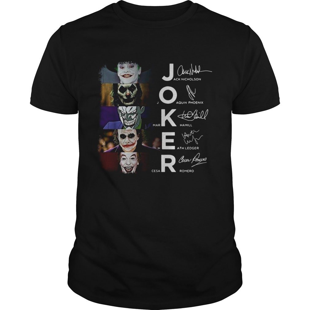 Joker Jack Nicholson Joaquin Phoenix Mark Hamill Heath Ledger shirt