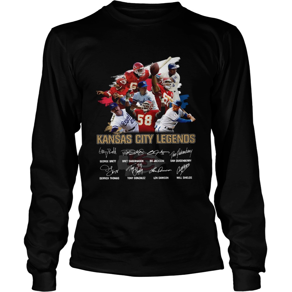 Kansas City Legends George Brett Bret Saberhagen Bo Jackson Dan Quisenberry signature LongSleeve