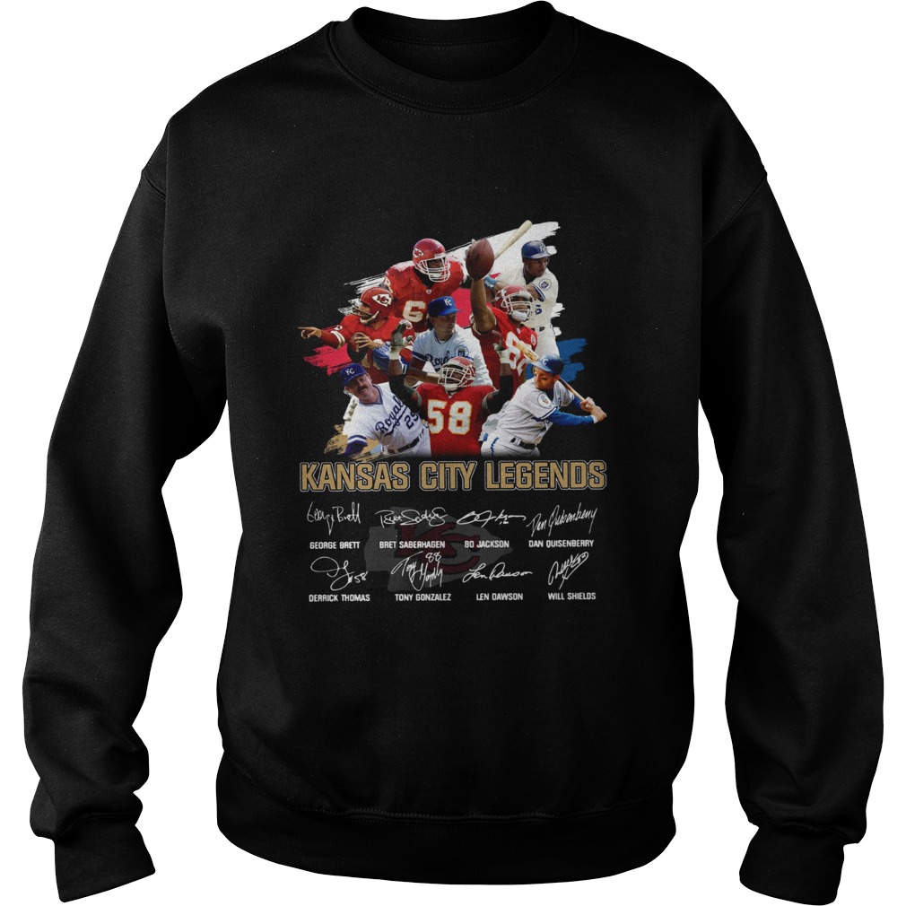 Kansas City Legends George Brett Bret Saberhagen Bo Jackson Dan Quisenberry signature Sweatshirt