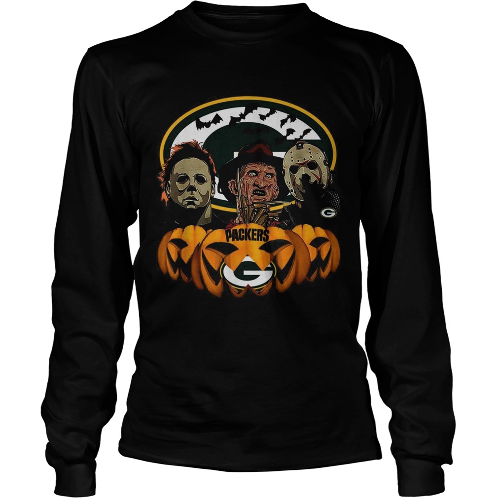 Michael Myers Jason Voorhees and Freddy Krueger Green Bay Packers Halloween LongSleeve