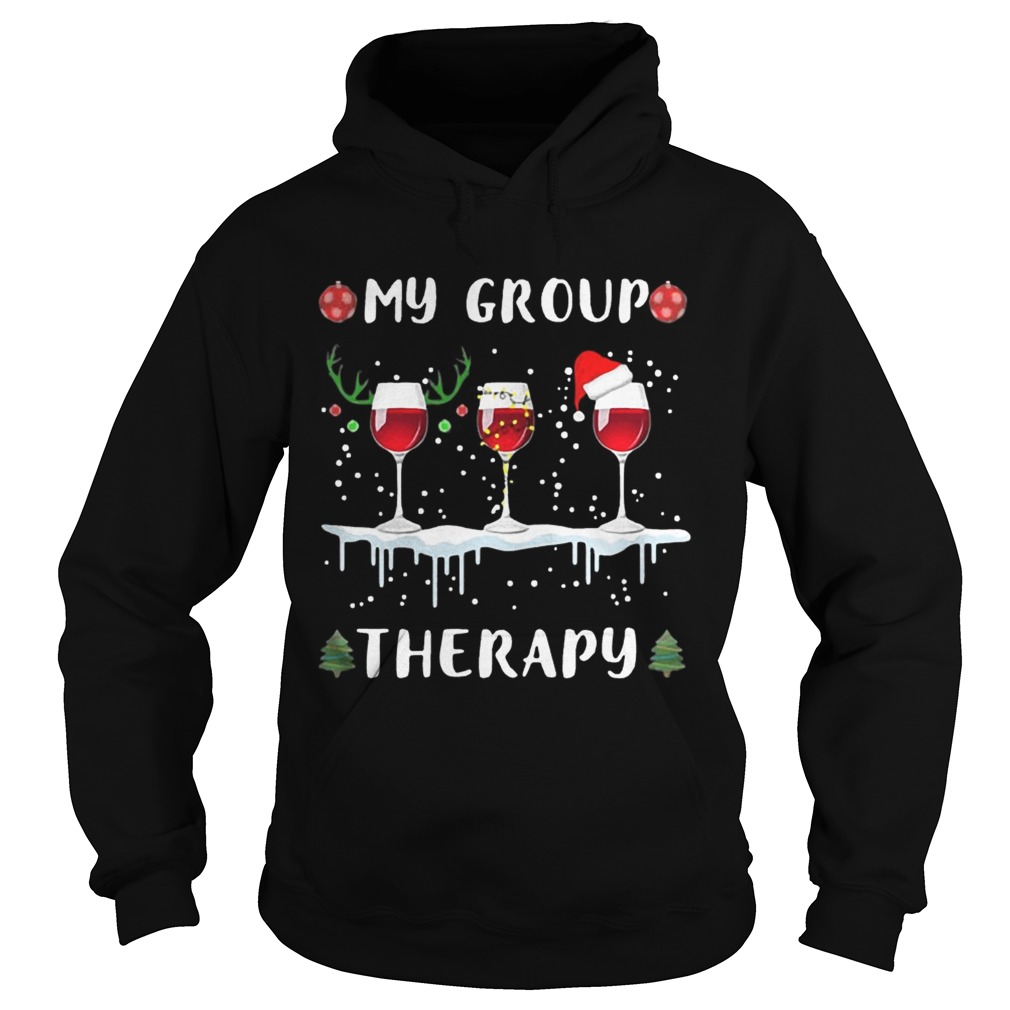 My group therapy wine glass Christmas Hoodie