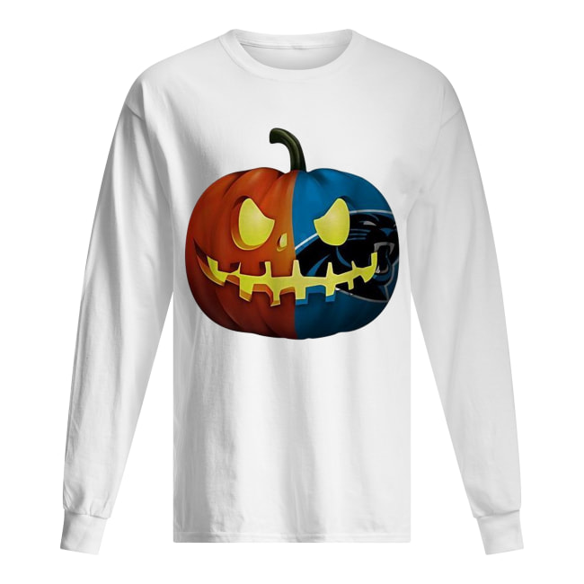 NFL Carolina Panthers pumpkin Halloween Long Sleeved T-shirt 