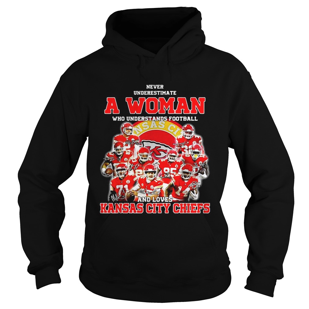 Never underestimate a woman who understands football and loves Kansas City Chiefs Hoodie