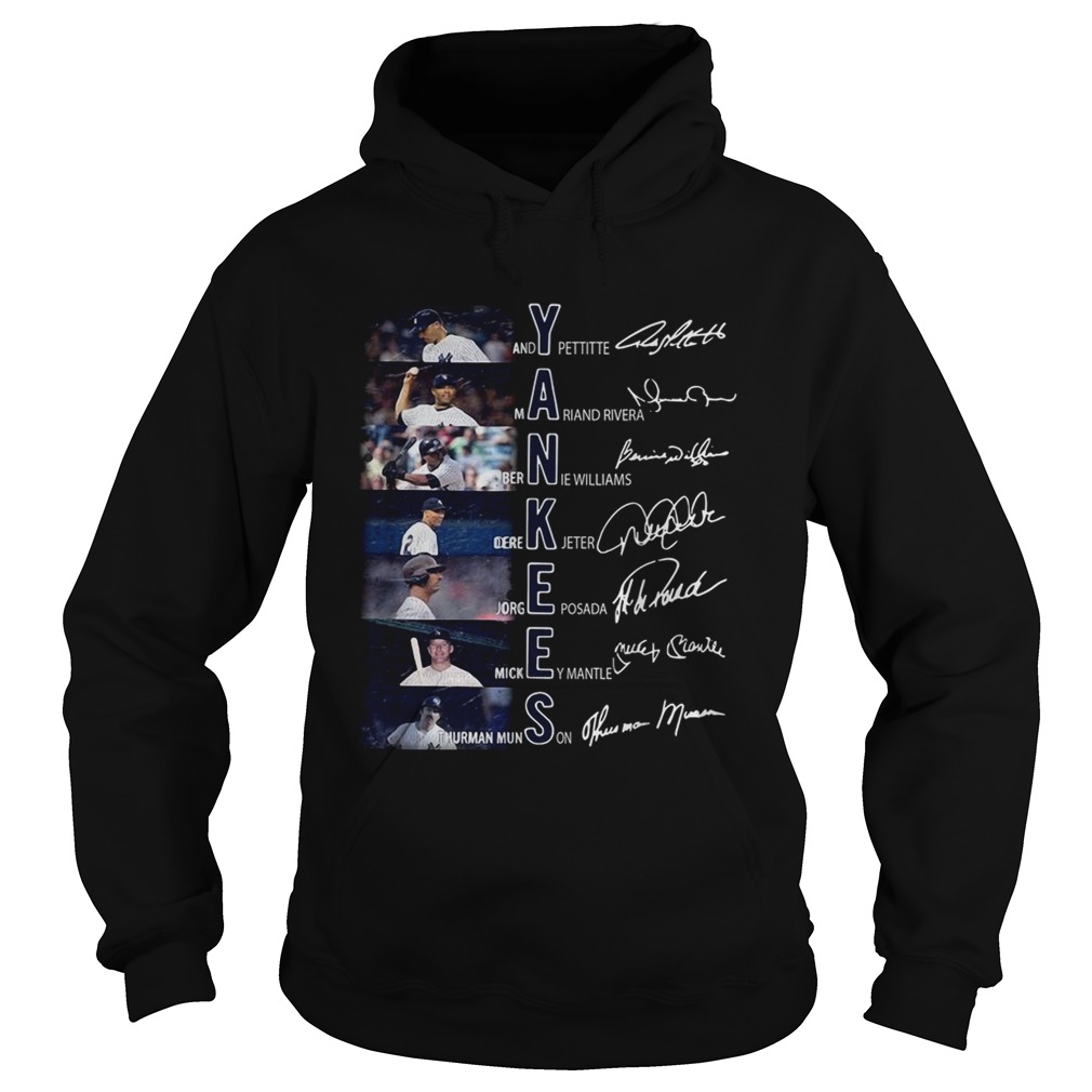 New York Yankees Andy Pettitte Mariano Rivera Bernie Williams signatures Hoodie