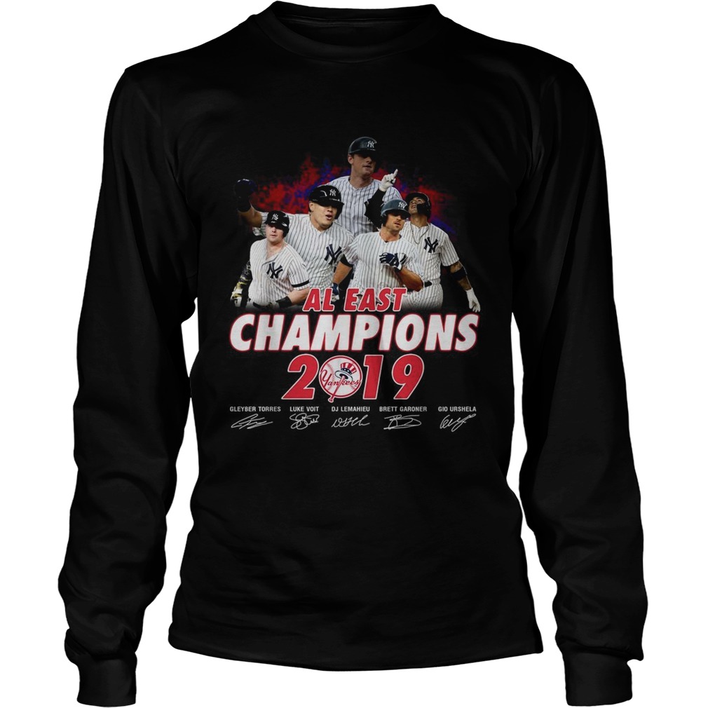 New York Yankees al east champions 2019 signature LongSleeve