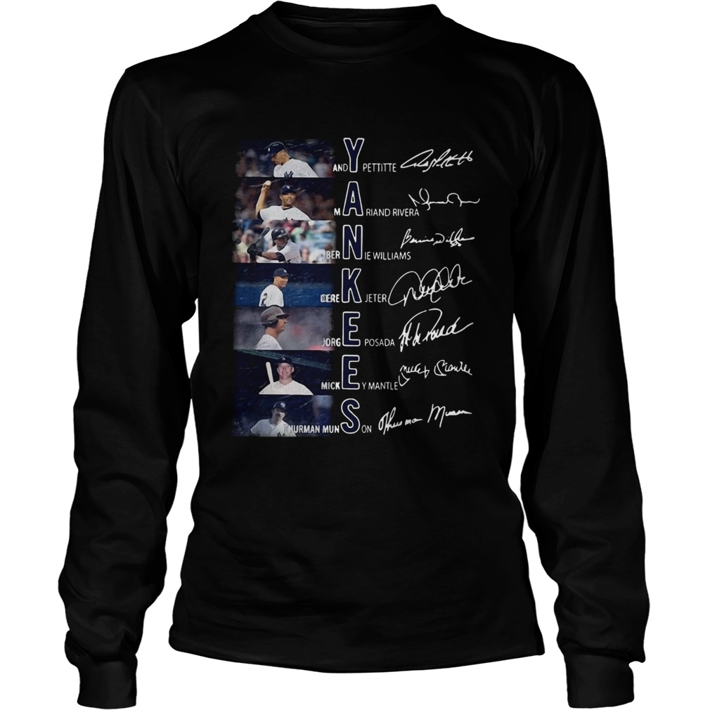 New York Yankees members signature LongSleeve