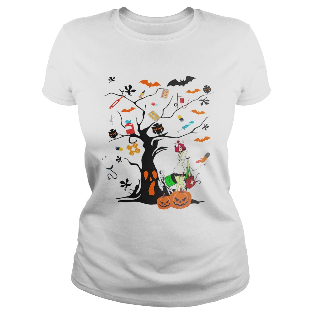 Nurse ghost Halloween tree Classic Ladies