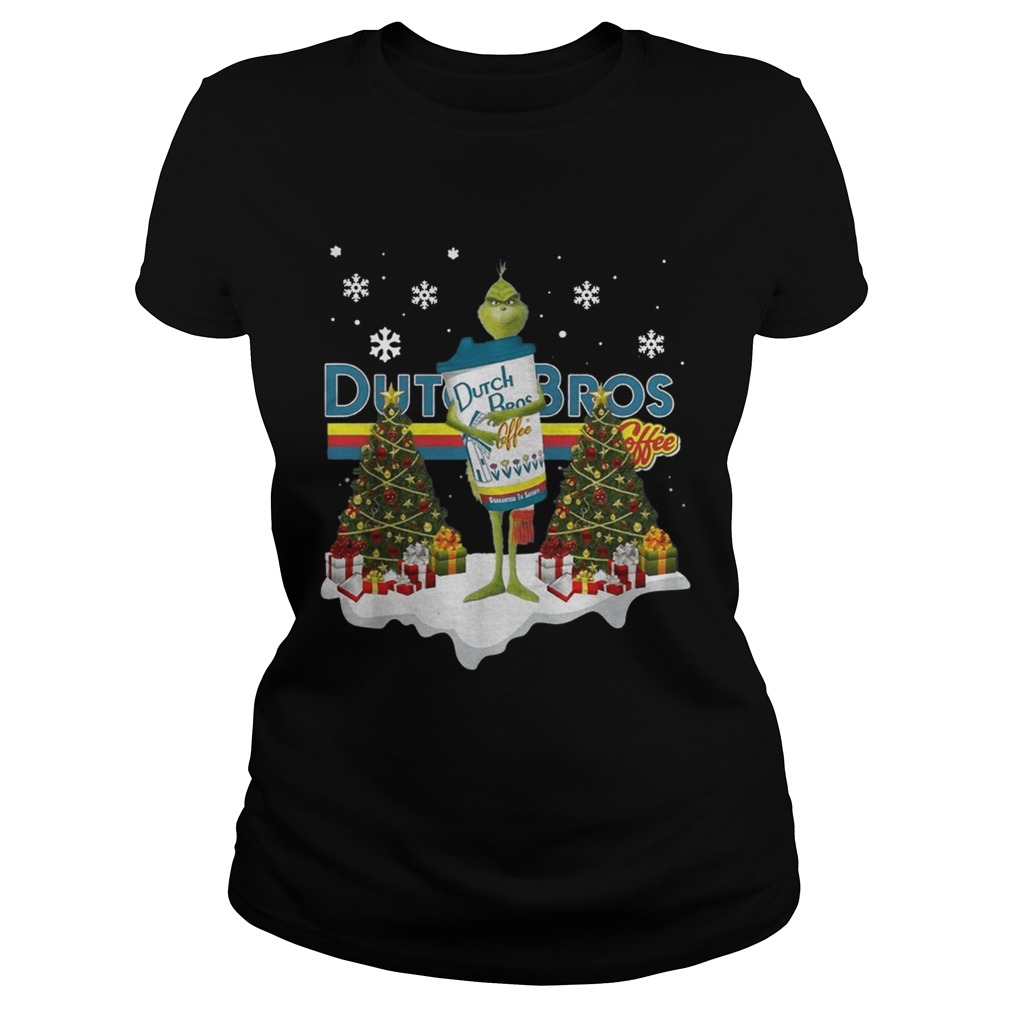 Official Grinch hug Dutch Bros Coffee Christmas Classic Ladies