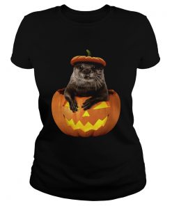 Otter in Pumpkin Halloween  Classic Ladies