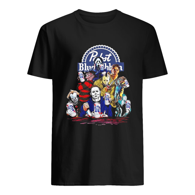 Pabst Blue Ribbon Horror characters Halloween shirt