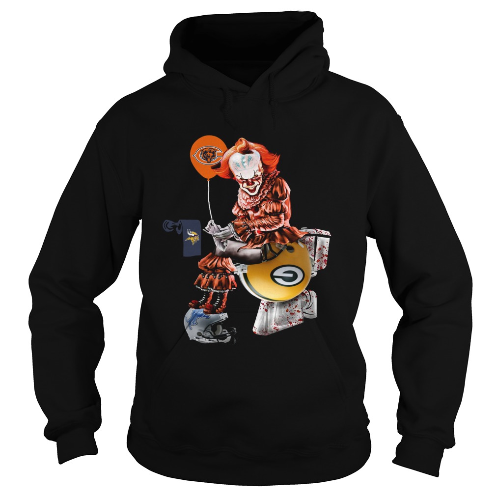 Pennywise Chicago Bears sitting toilet Green Bay Packers Hoodie