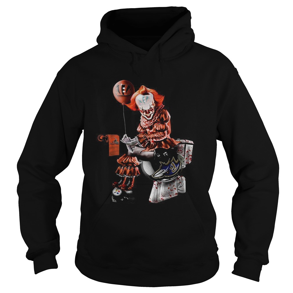 Pennywise Cincinnati Bengals Cleveland Browns Pittsburgh Steelers and Baltimore Ravens toilet Hoodie