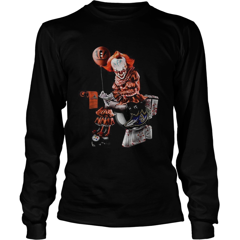 Pennywise Cincinnati Bengals Cleveland Browns Pittsburgh Steelers and Baltimore Ravens toilet LongSleeve