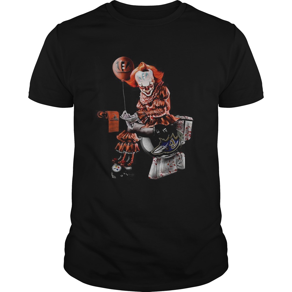 Pennywise Cincinnati Bengals Cleveland Browns Pittsburgh Steelers and Baltimore Ravens toilet shirt