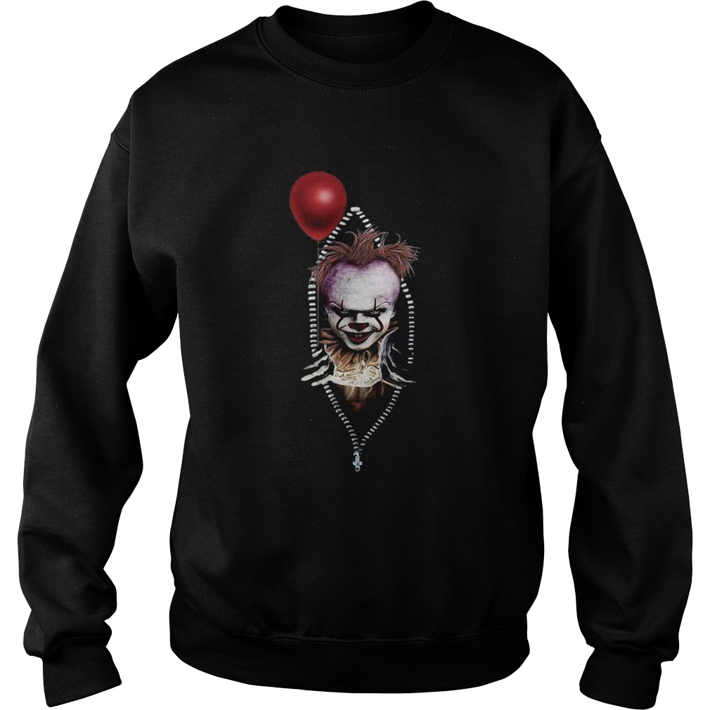 Pennywise IT in zipper pocket halloween Sweatshirt