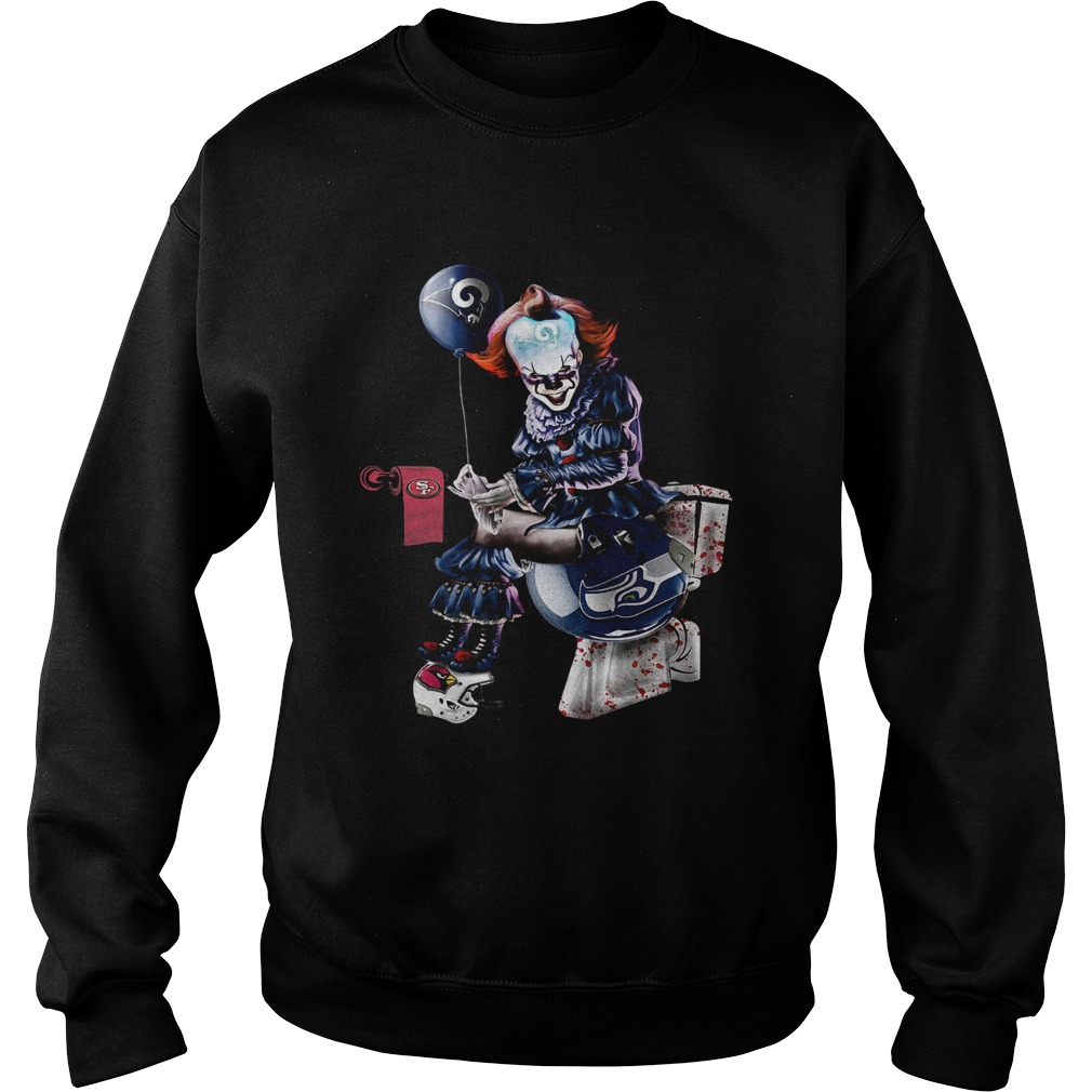 Pennywise Los Angeles Rams San Francisco 49ers and Seattle Seahawks toilet Sweatshirt