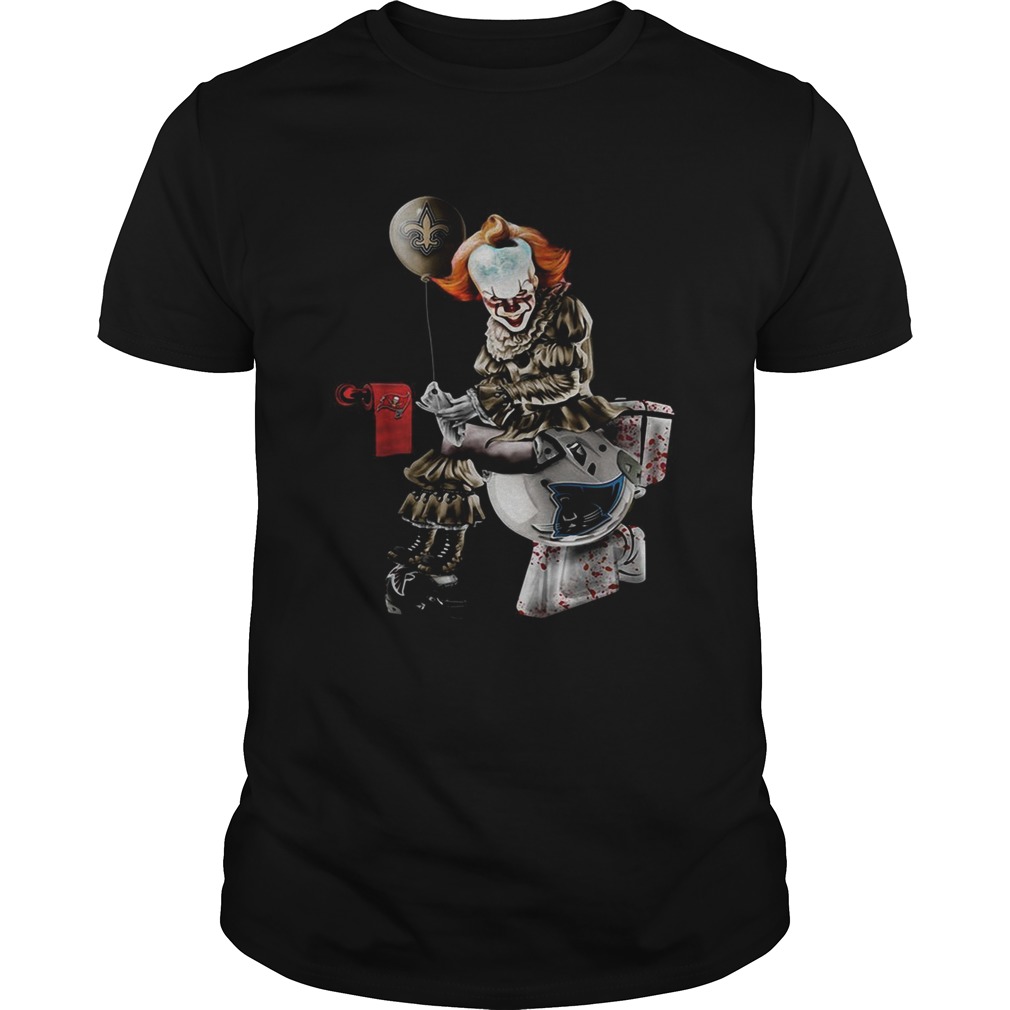 Pennywise New Orleans Saints Tampa Bay Buccaneers and Carolina Panthers toilet shirt